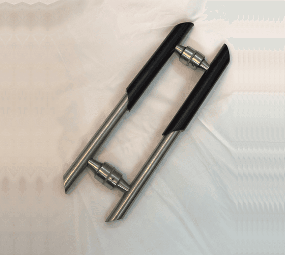 Glass Door Handle SS+Wood 2068