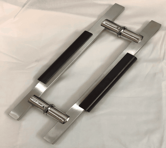 Glass Door Handle SS+Wood 109