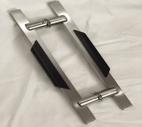 Glass Door Handle SS+Wood 110