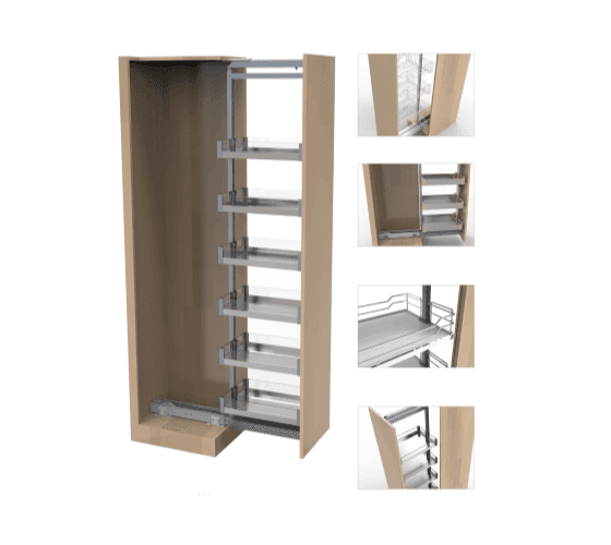 Bottle Pull Out SC Glass Baskets Side Mounting